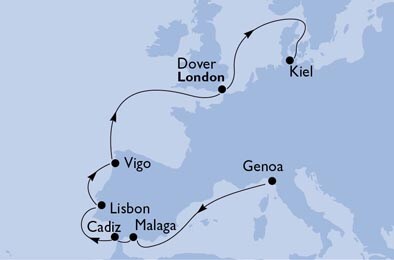 Cruise - northern europe - Italy,Spain,Portugal,United Ki
