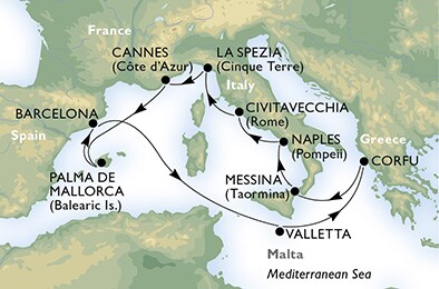 Готовимся к круизу  MSC Divina по Средиземноморью в сентябре-октябре 2015