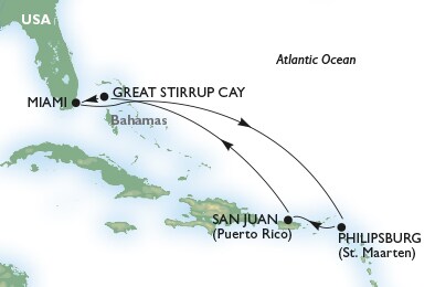 CARIBBEAN AND THE ANTILLES - United States, St. Maarten, Puerto Rico, Bahamas