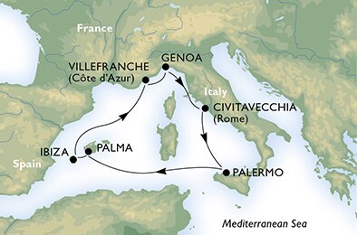 MEDITERRANEAN - Spain,  France,  Italy