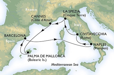 Идём в круиз MSC Divina по Средиземноморью в мае-сентябре 2015