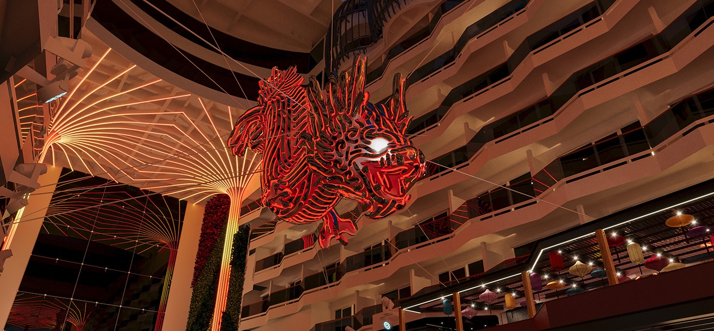 MSC World Asia, Dragon Sculpture  - World Promenade | MSC Cruises